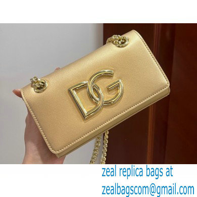 Dolce  &  Gabbana Calfskin 3.5 Chain phone bag Gold